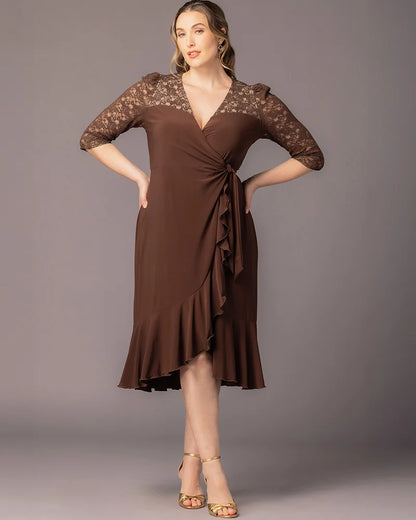 Lavish Lace Wrap Dress