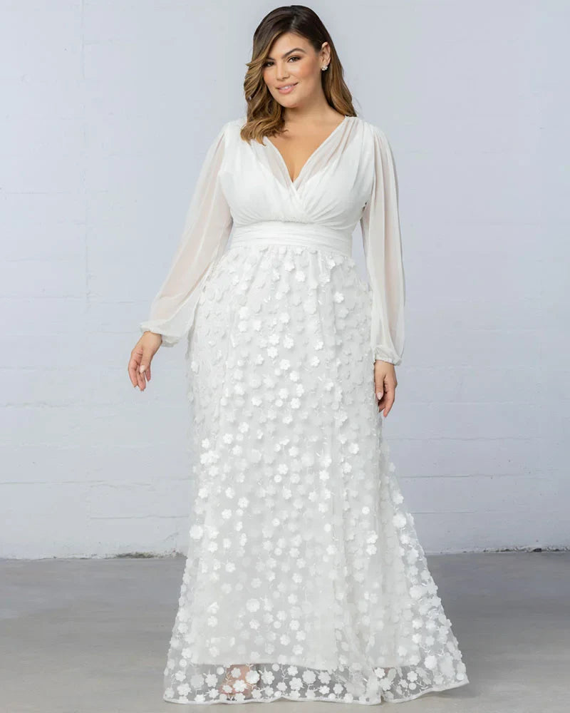 Enchanted Garden Long Sleeve Wedding Gown