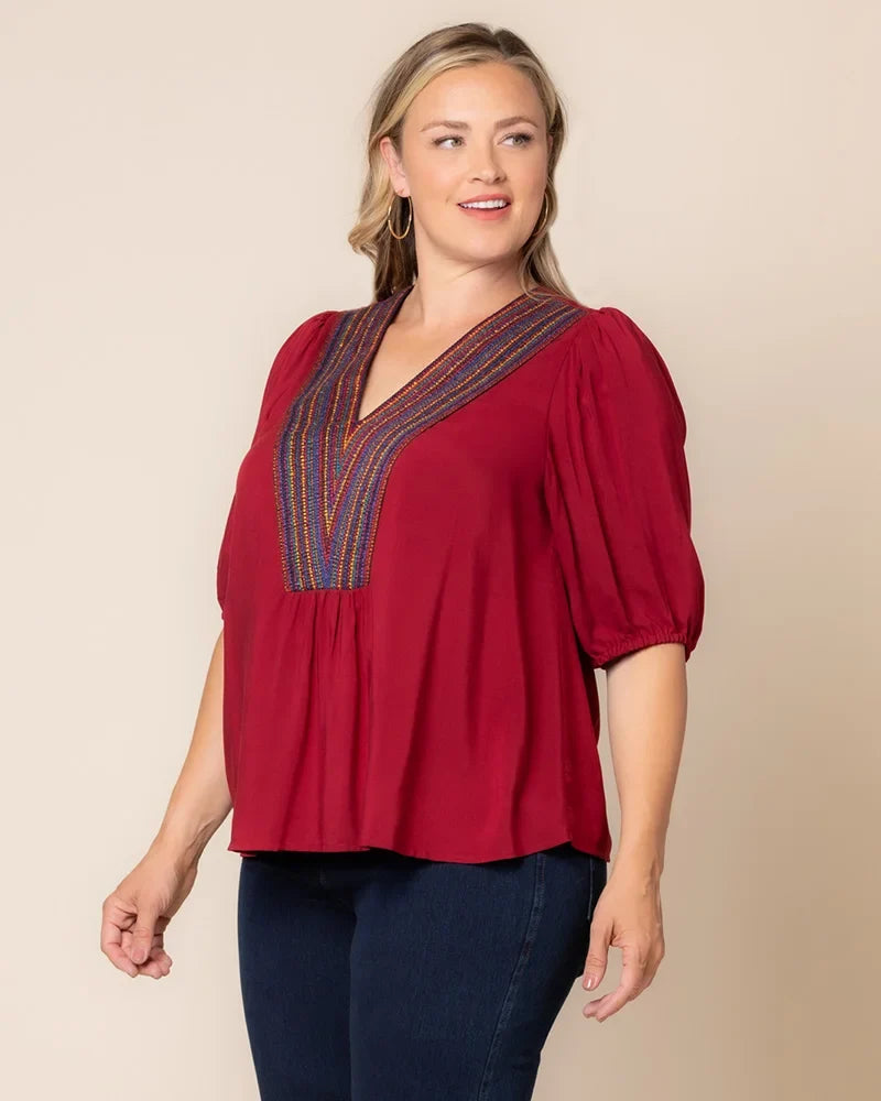 Tops Tacoma Trim Neckline Top