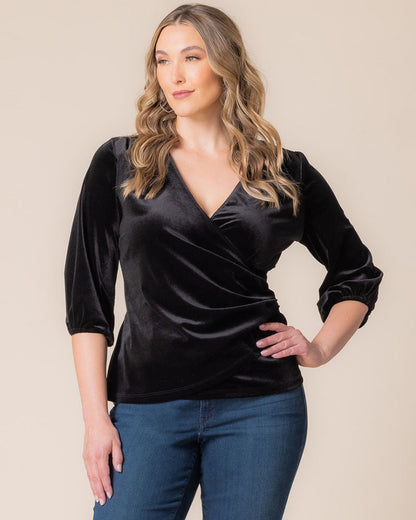 Tops Odette Velvet Faux Wrap Top