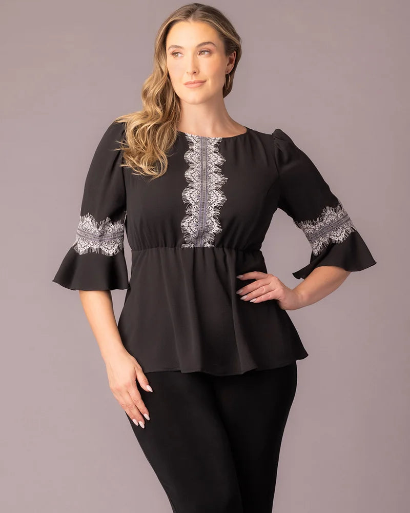 Tops Chateau Lace Trim Top