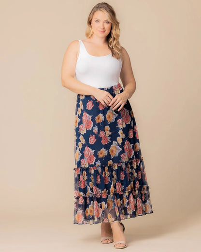 Skirts Isla Tiered Mesh Maxi Skirt
