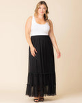 Isla Tiered Mesh Maxi Skirt