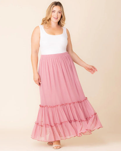 Skirts Isla Tiered Mesh Maxi Skirt