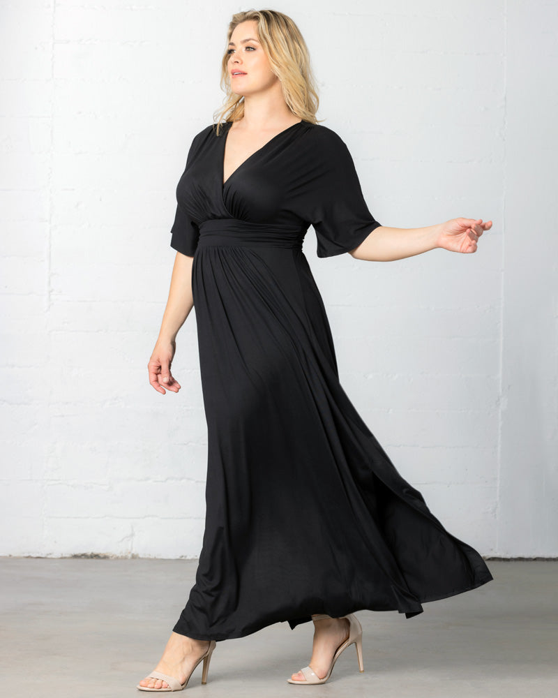 kiyonna vienna maxi dress Kiyonna Women's Plus Size Vienna Kimono Sleeve Long Maxi Dress