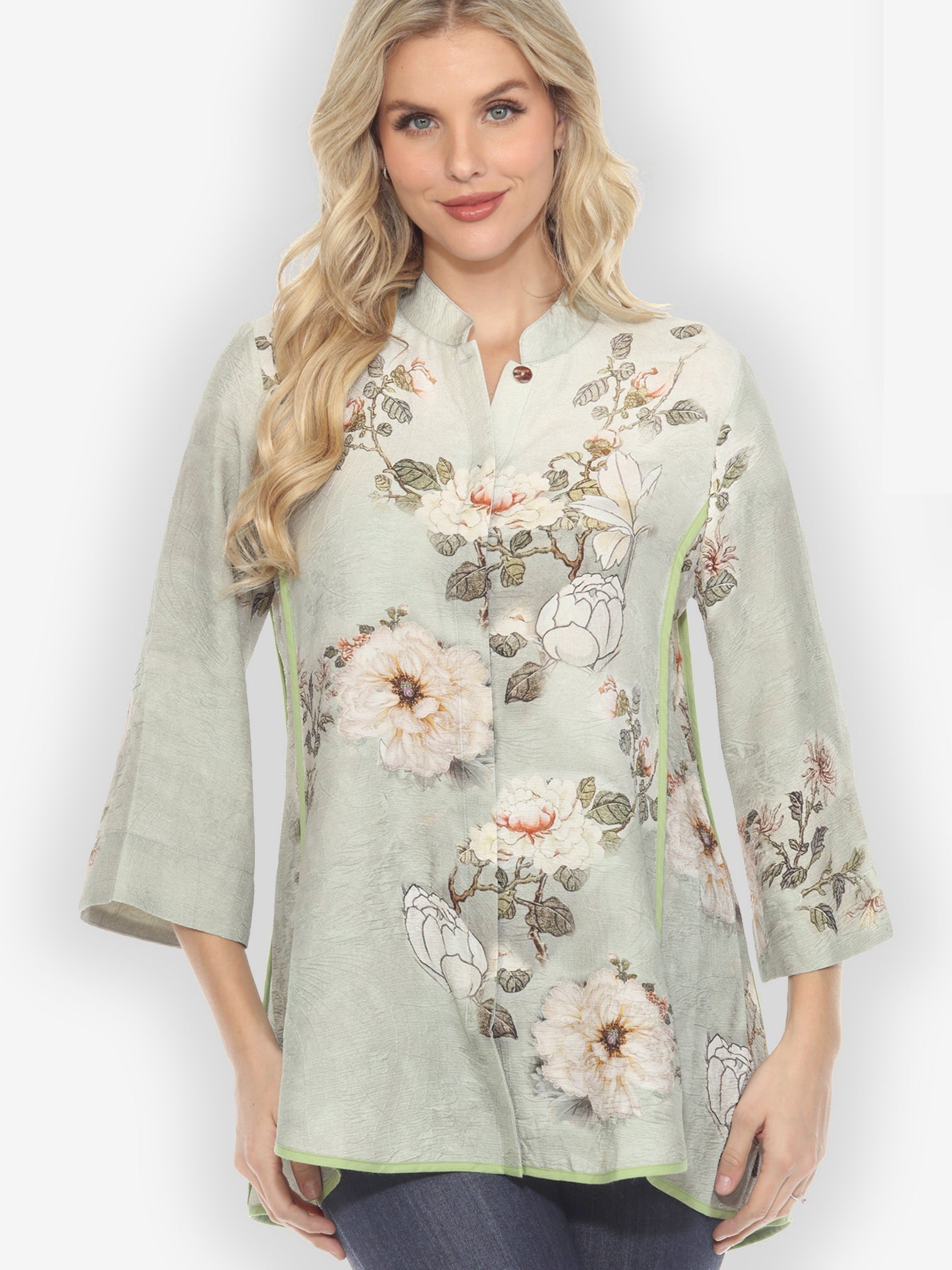 Jackets Baby White Peony Tummy Tuck Shirt