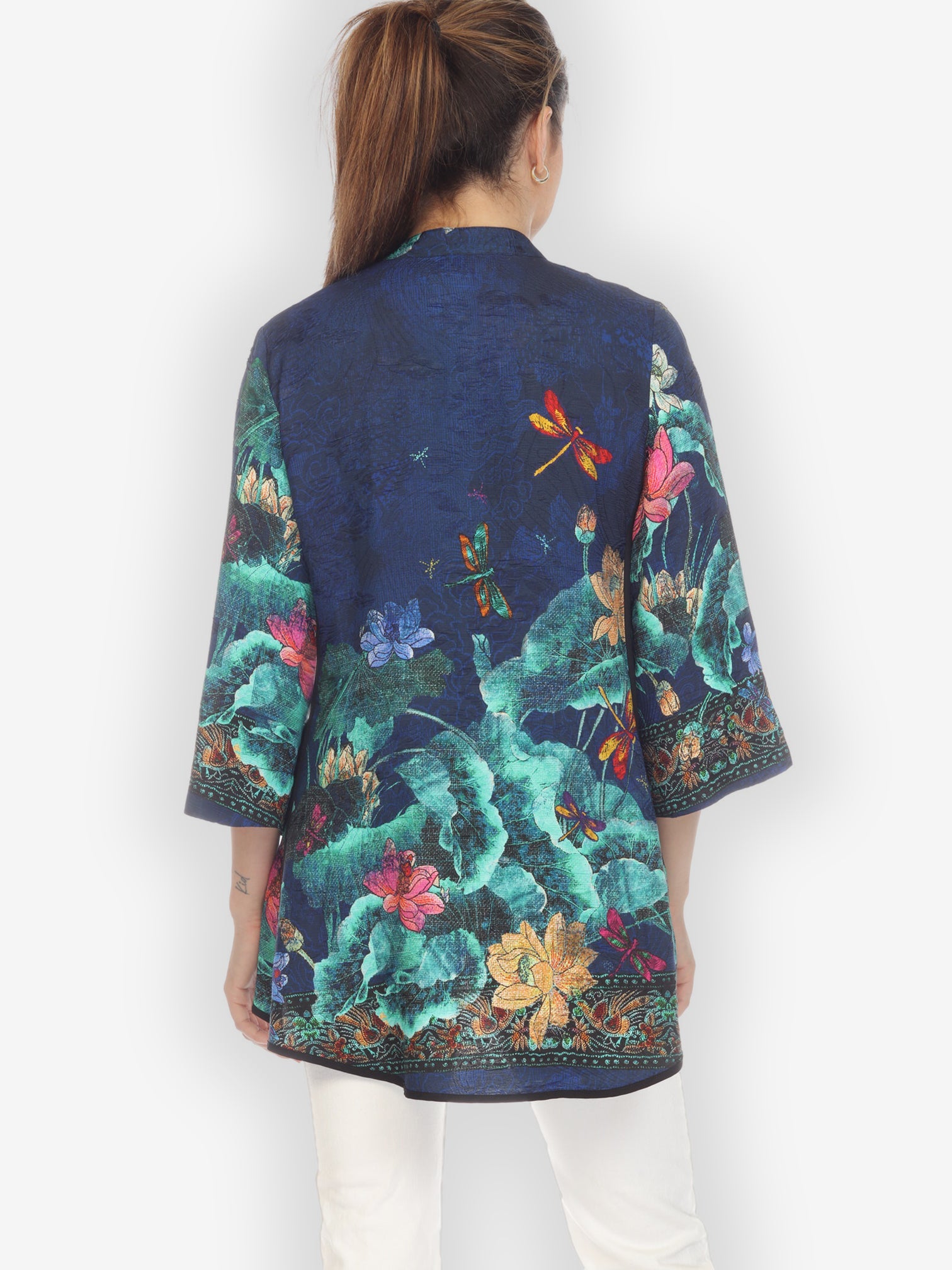 Jackets Dragonfly Lotus Turquoise Tummy Tuck Blouse