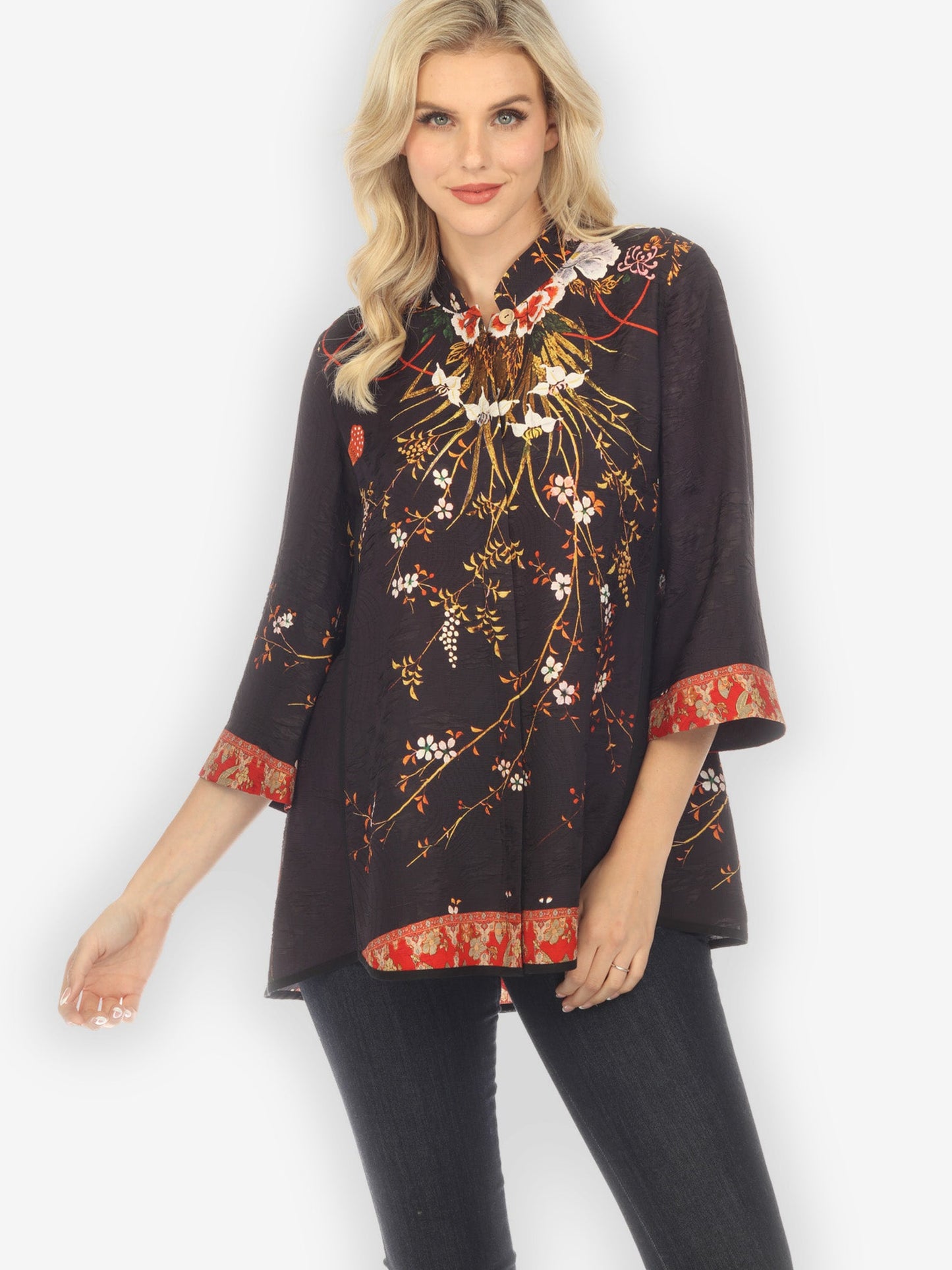 Jackets Blossom Flowers Tummy Tuck Shirt