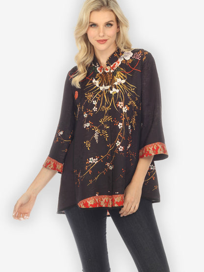 Jackets Blossom Flowers Tummy Tuck Shirt