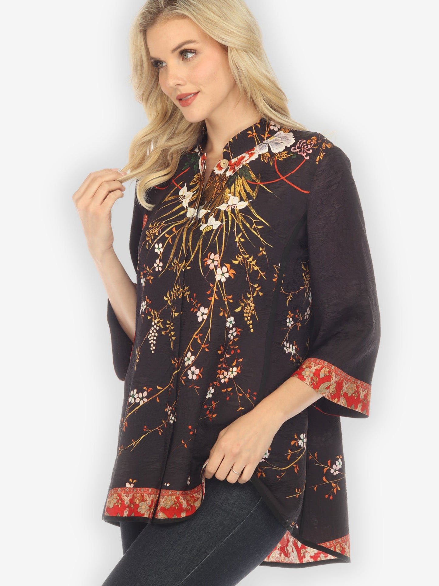 Jackets Blossom Flowers Tummy Tuck Shirt