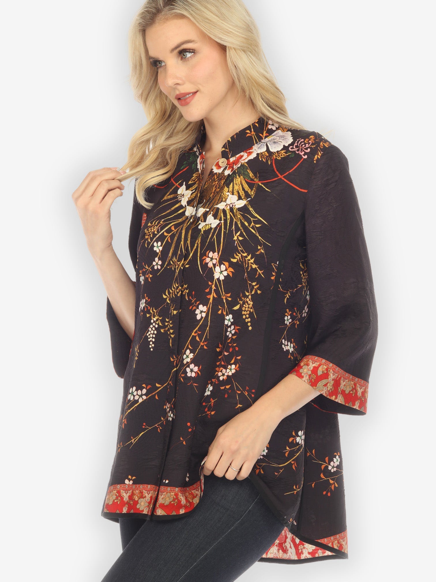 Jackets Blossom Flowers Tummy Tuck Shirt