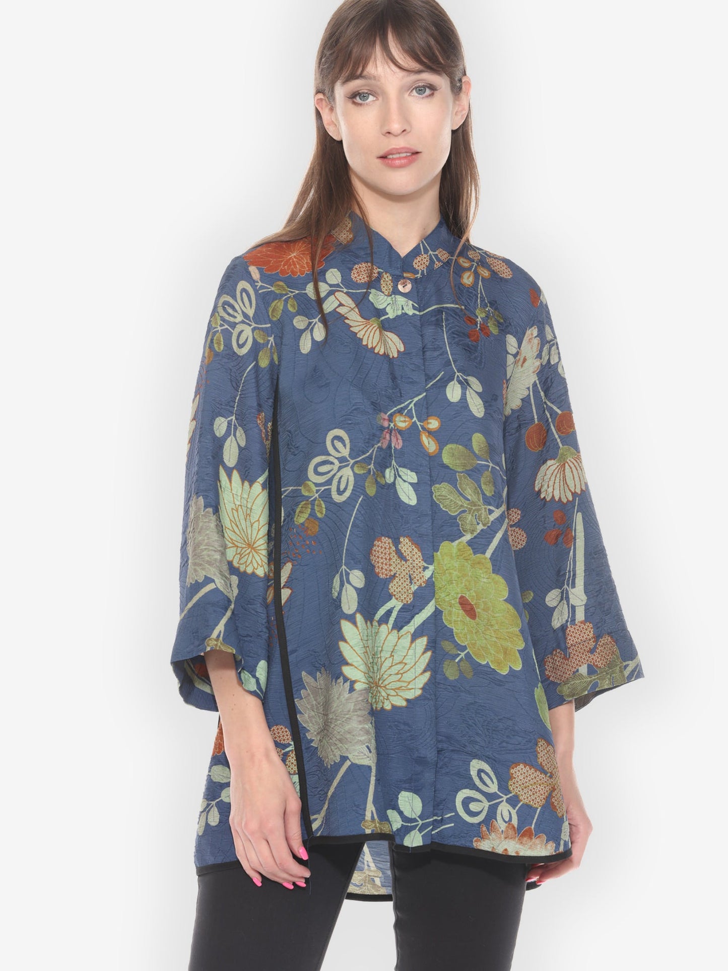Tummy Tuck Shirt Garden in Blue Tummy Tuck Shirt