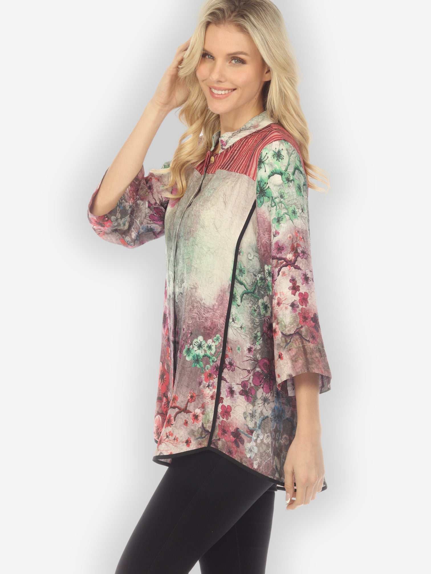 Jackets Joy Bloom Border Red Tummy Tuck Shirt