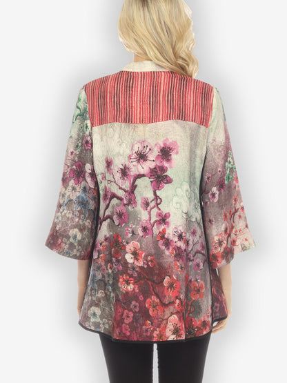 Jackets Joy Bloom Border Red Tummy Tuck Shirt