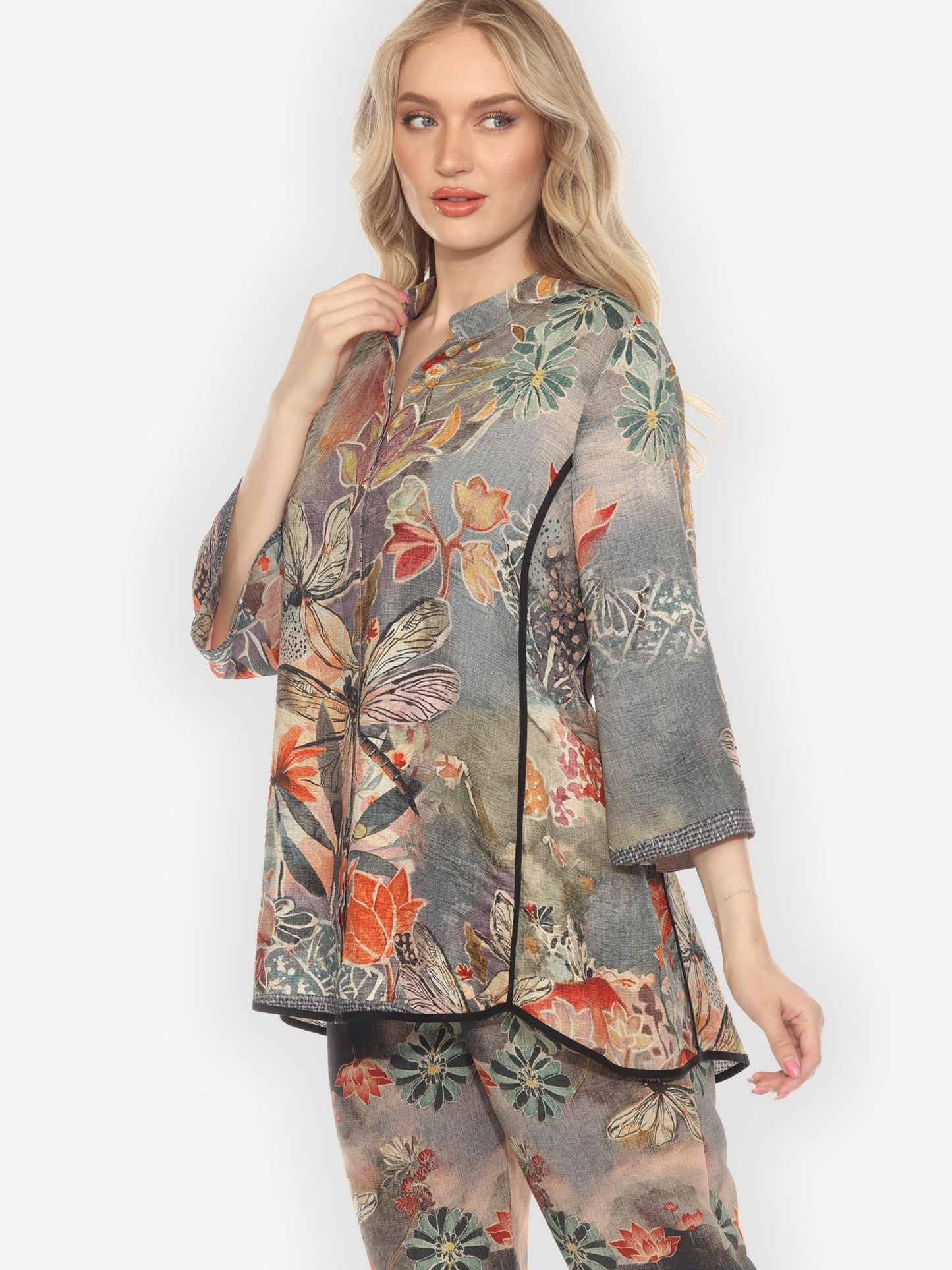 Tummy Tuck Shirt Japanese Modern Dragonfly Tummy Tuck Shirt