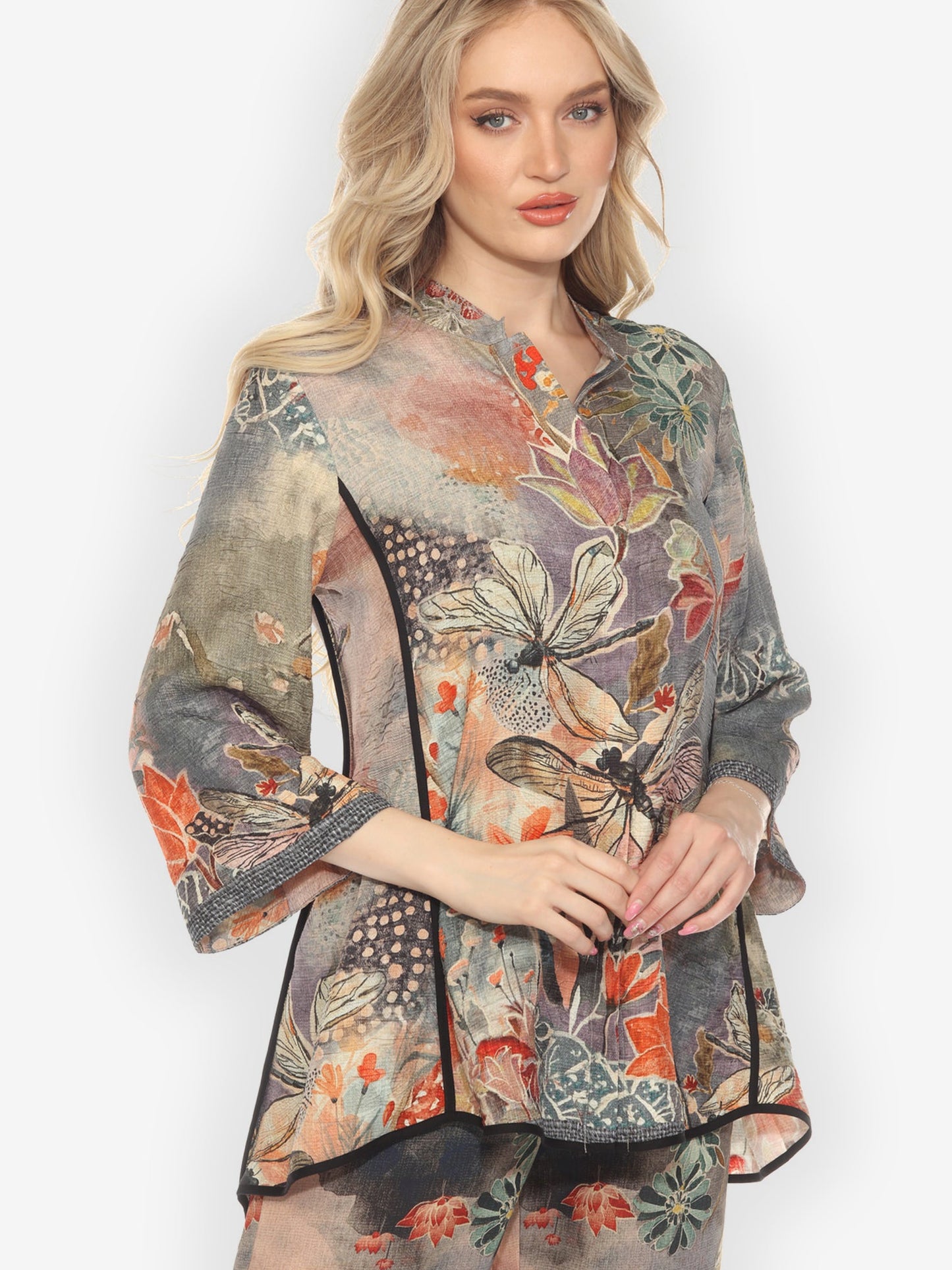 Tummy Tuck Shirt Japanese Modern Dragonfly Tummy Tuck Shirt