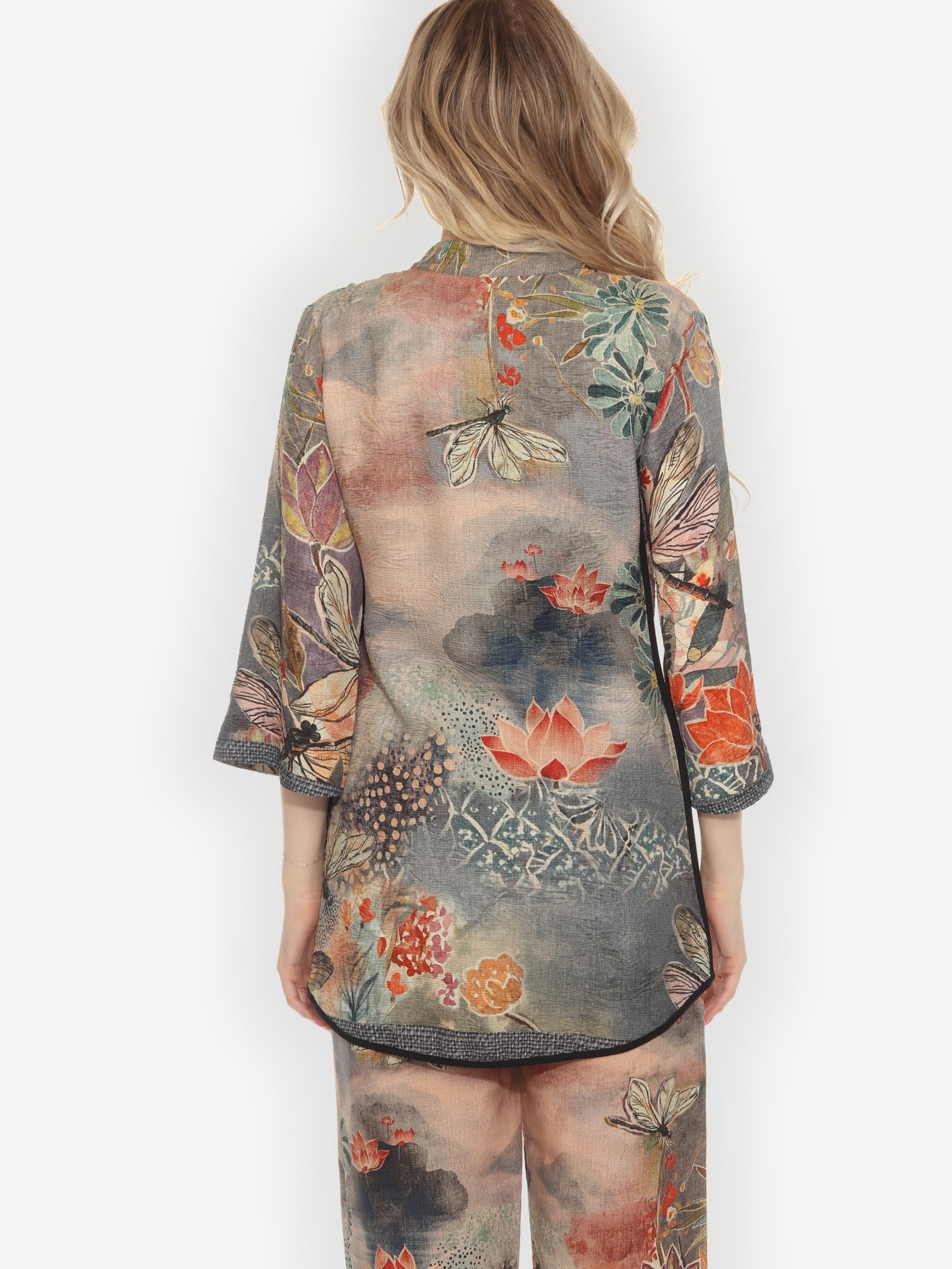 Tummy Tuck Shirt Japanese Modern Dragonfly Tummy Tuck Shirt
