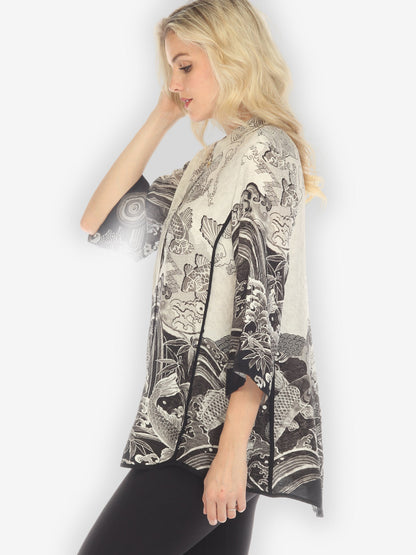 Jackets Koi Black White Tummy Tuck Shirt