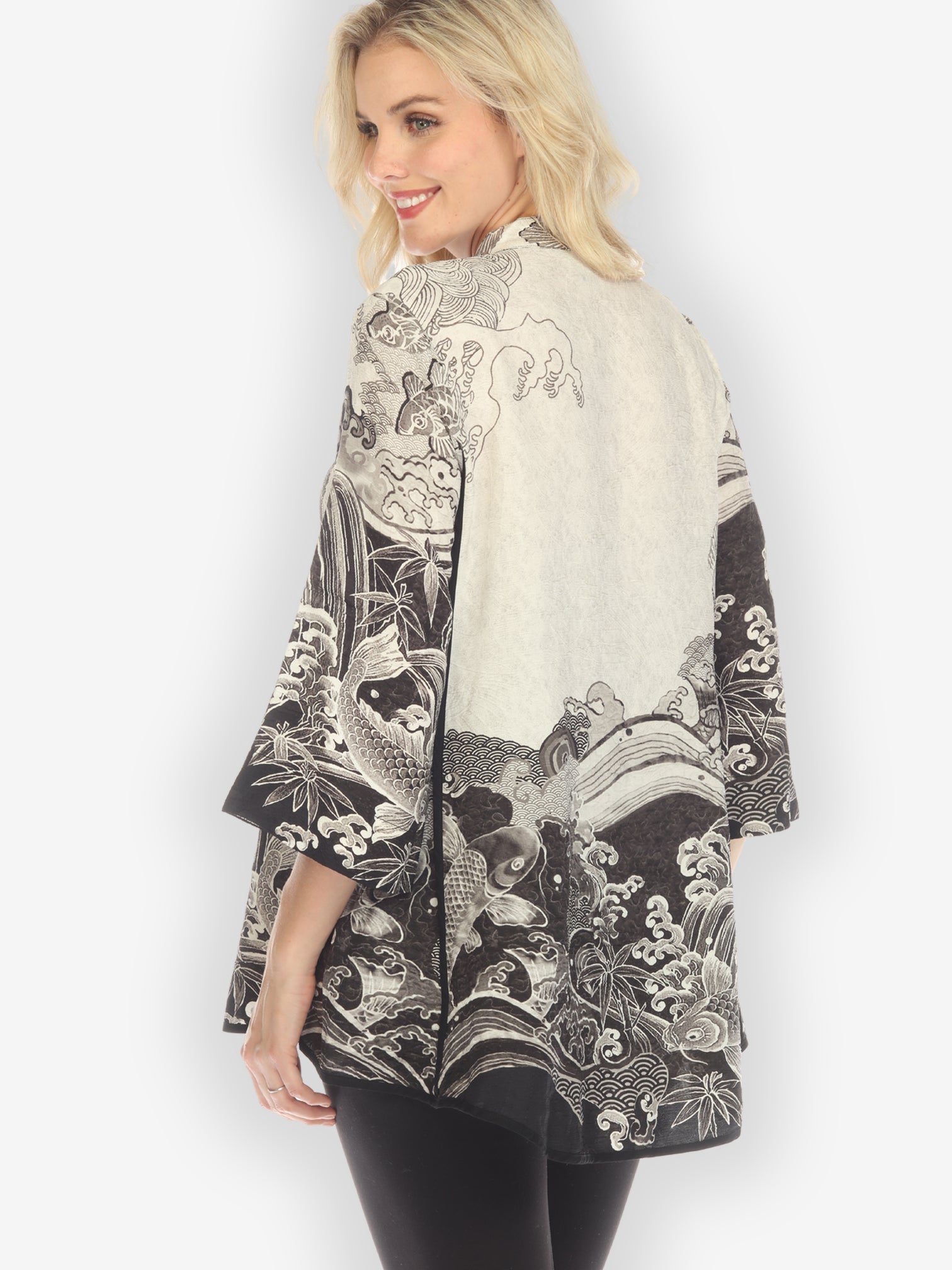 Jackets Koi Black White Tummy Tuck Shirt