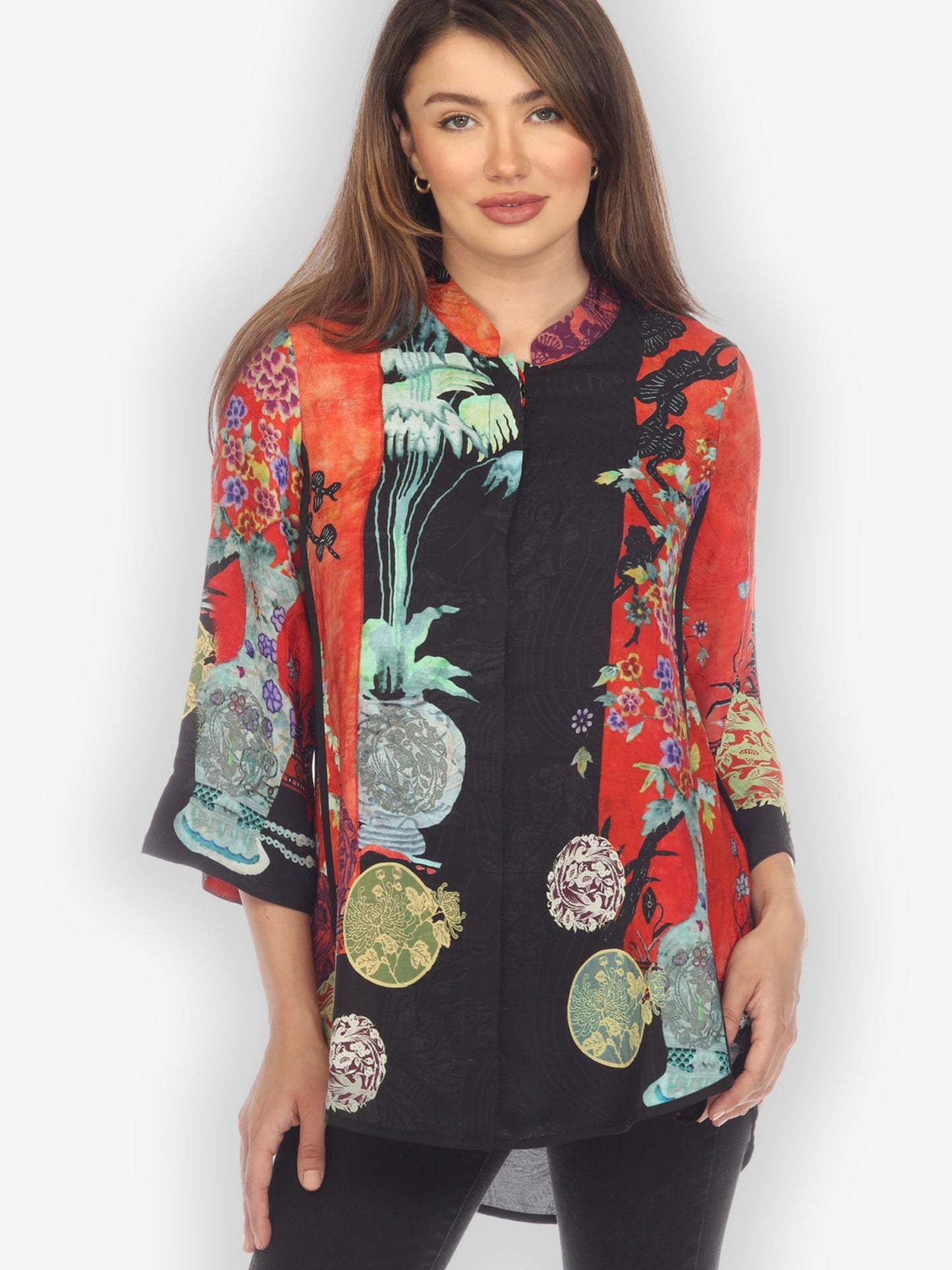 Jackets Landscape Mono Tree Silk Blouse