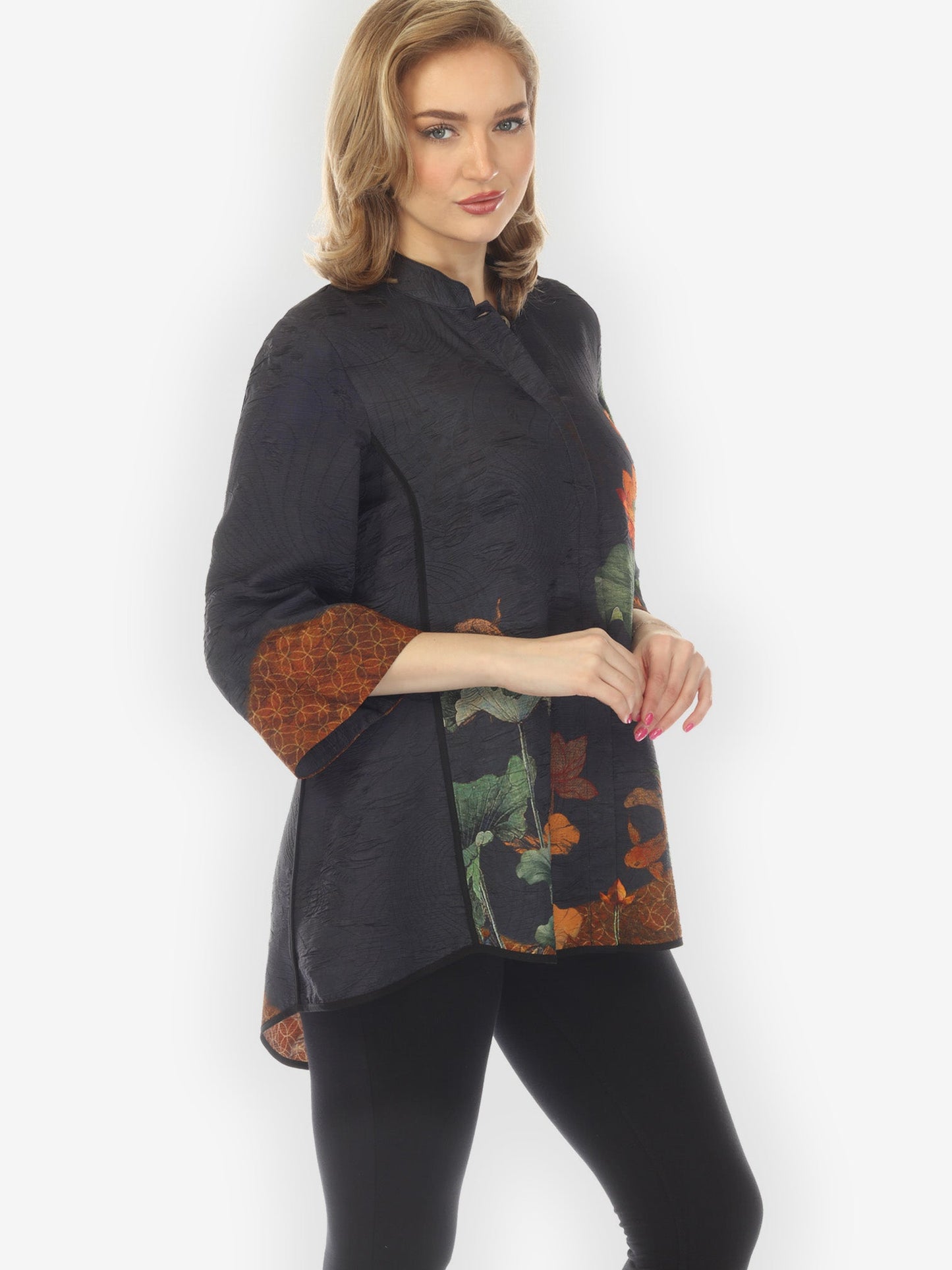 Tummy Tuck Shirt Lotus Paradise Navy Tummy Tuck Shirt