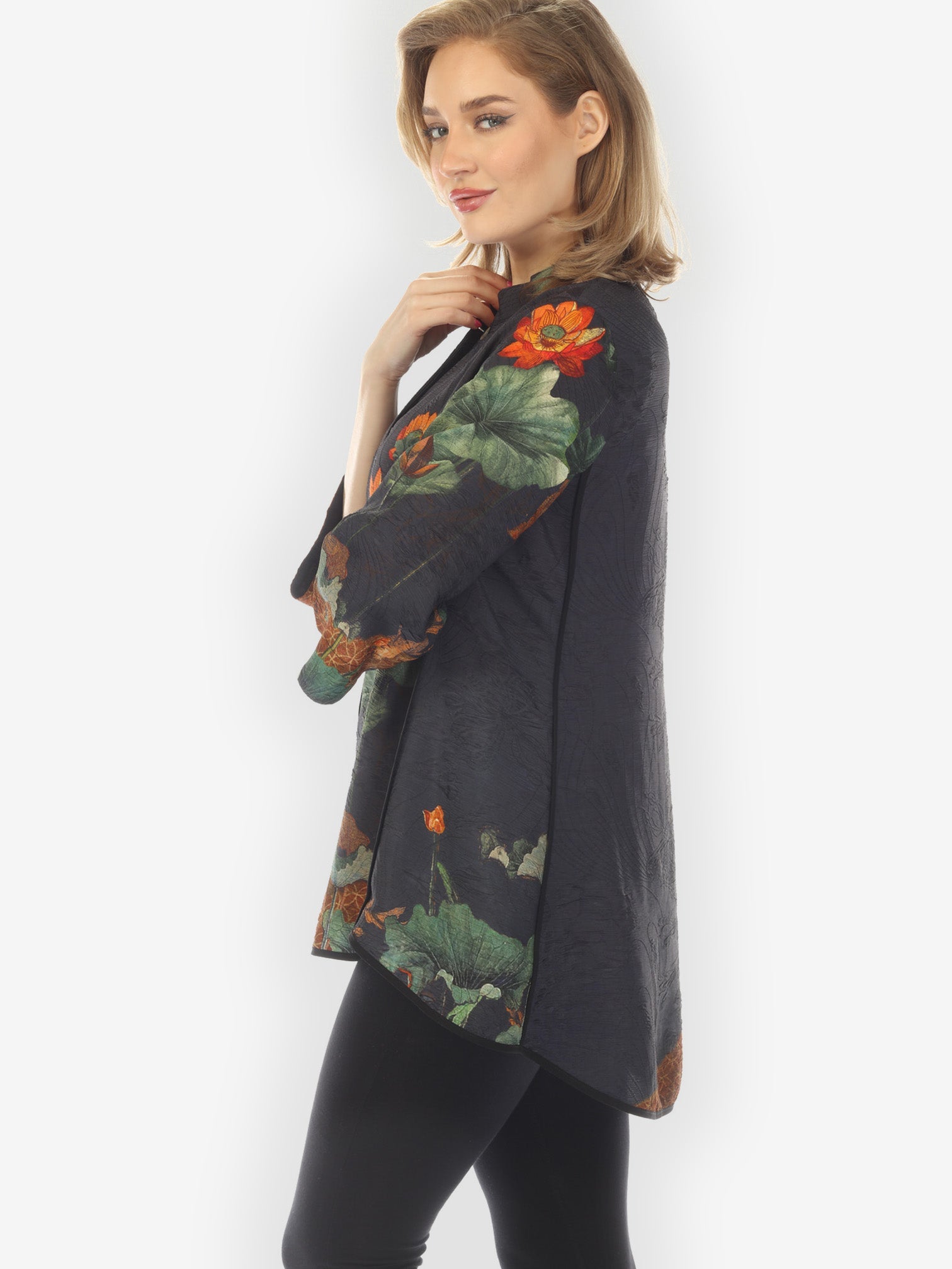 Tummy Tuck Shirt Lotus Paradise Navy Tummy Tuck Shirt