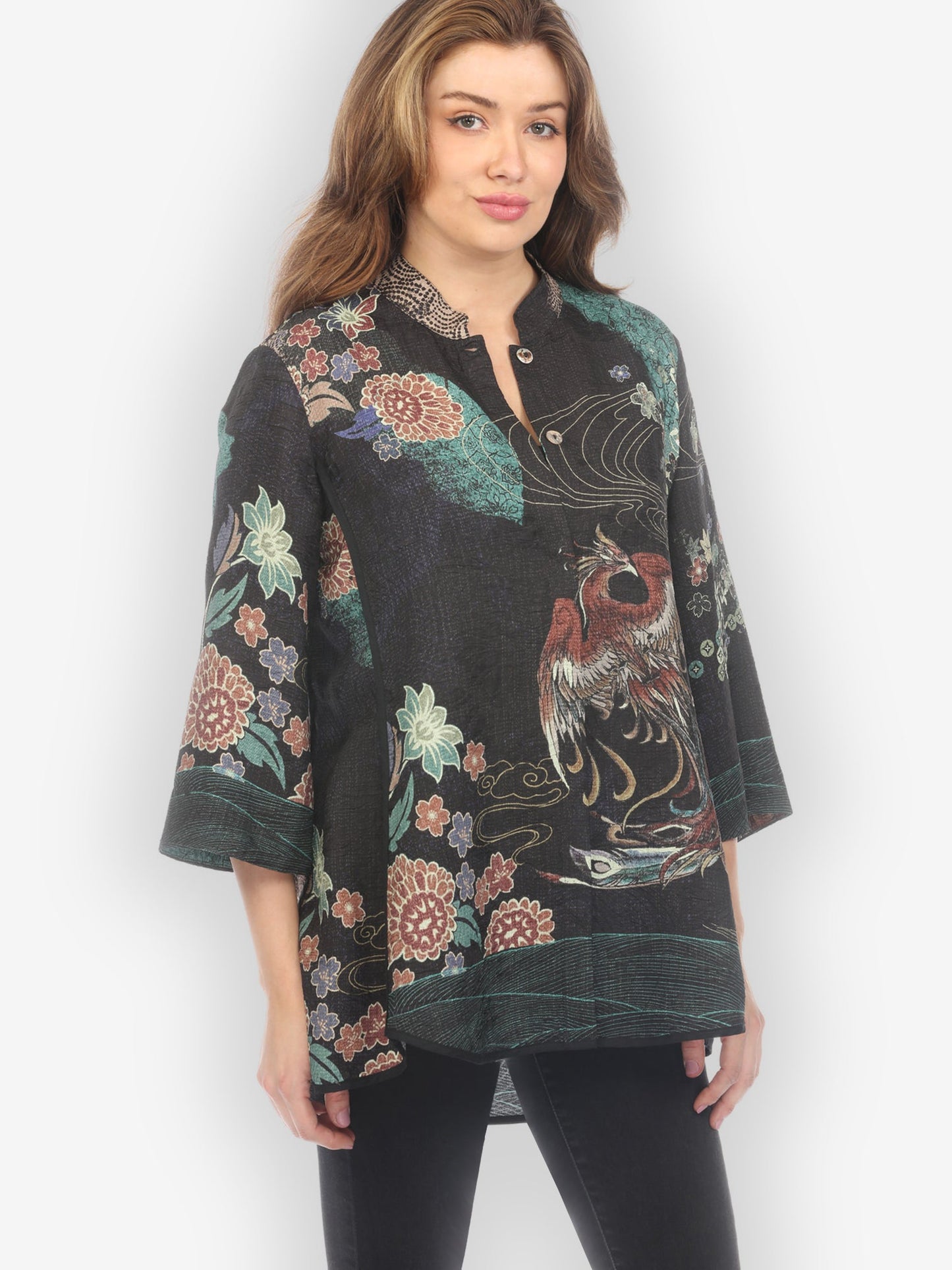 Jackets Phoenix in Turquoise Tummy Tuck Shirt