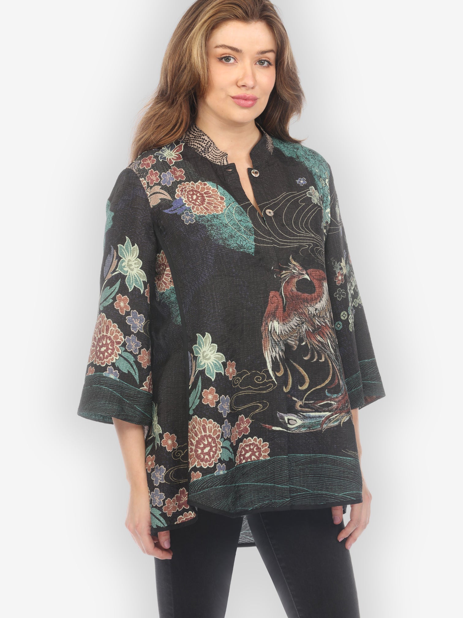 Jackets Phoenix in Turquoise Tummy Tuck Shirt