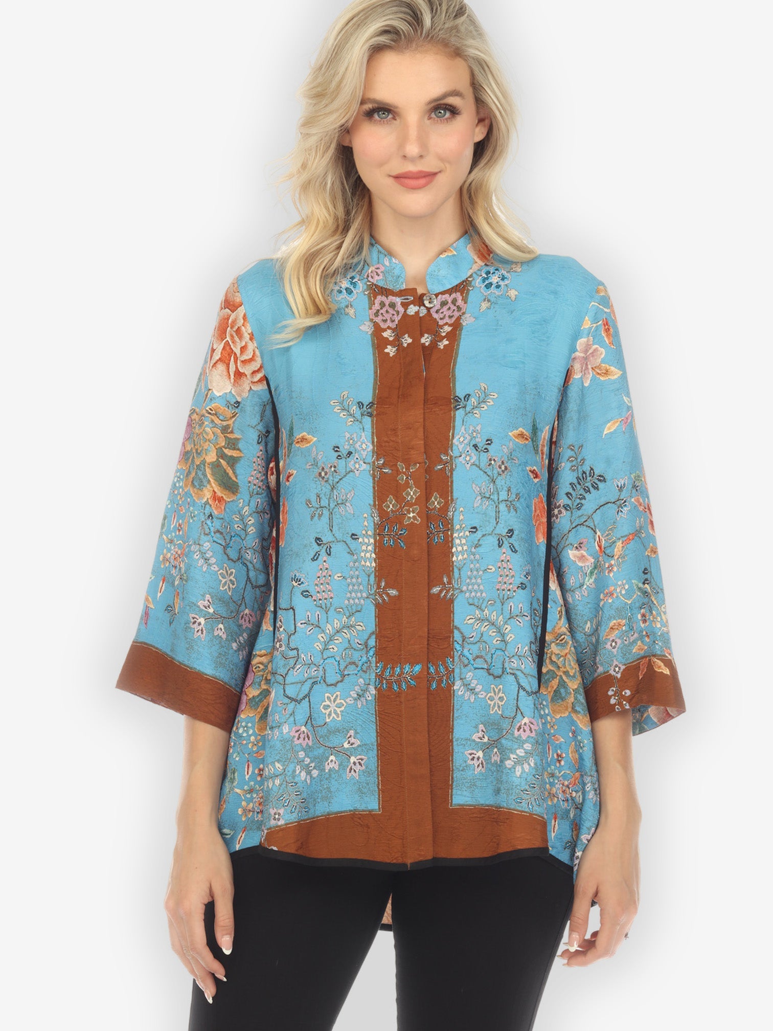 Jackets Queenly Radiant Charm in Blue Tummy Tuck Shirt