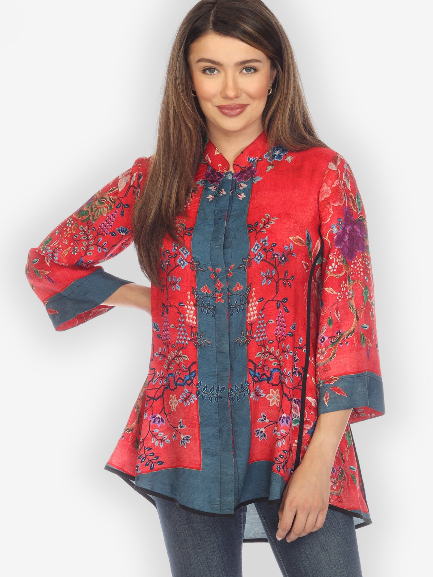 Jackets Queenly Radiant Charm Red Blouse