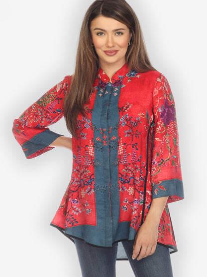 Jackets Queenly Radiant Charm Red Blouse