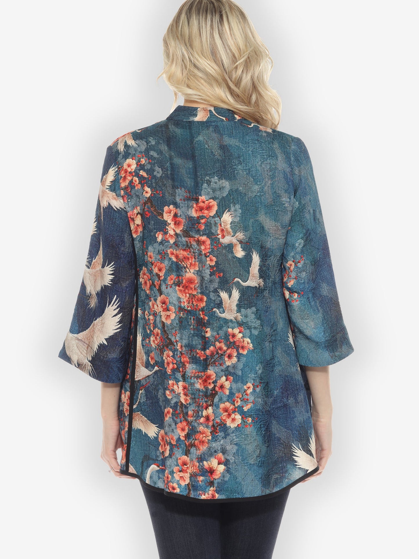 Jackets Sakura and Cranes Tummy Tuck Shirt