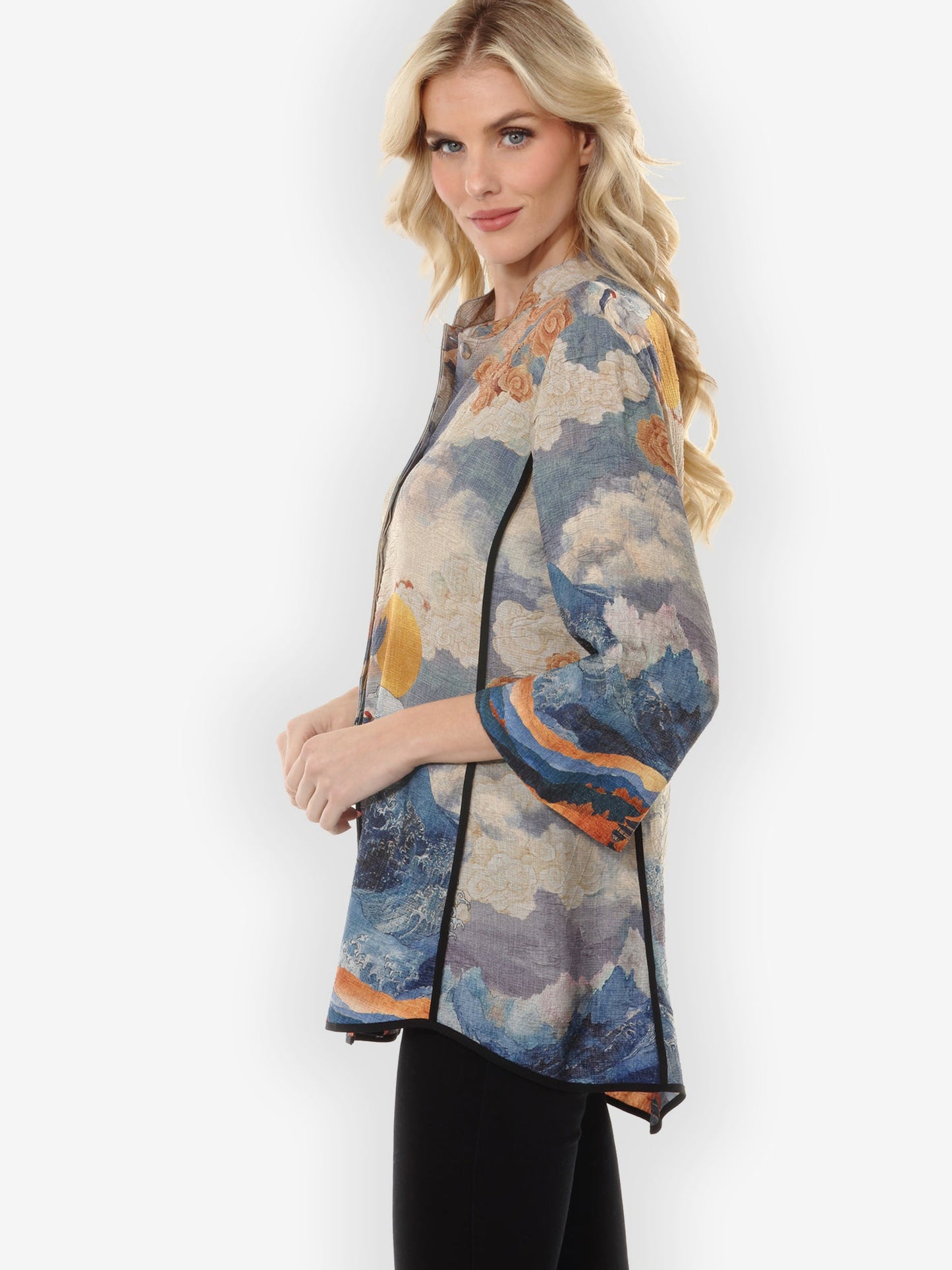 Tummy Tuck Shirt Sun Crane in Blue Colorway Tummy Tuck Shirt