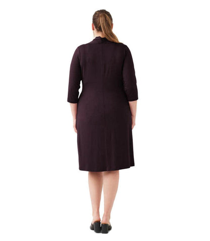 dress Plus Size 3/4 Sleeve Cascade Wrap Dress