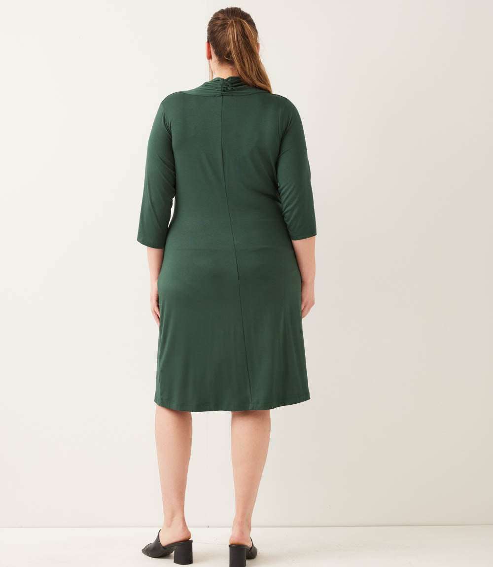 dress Plus Size 3/4 Sleeve Cascade Wrap Dress