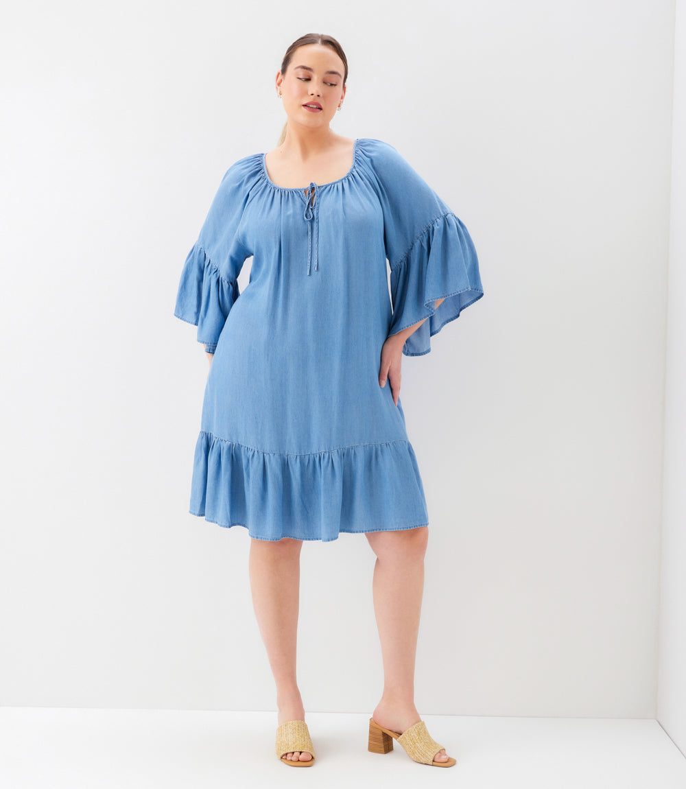 dress Plus Size Ruffle Hem Dress