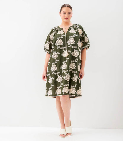dress Plus Size Puff Sleeve Tassel Dress