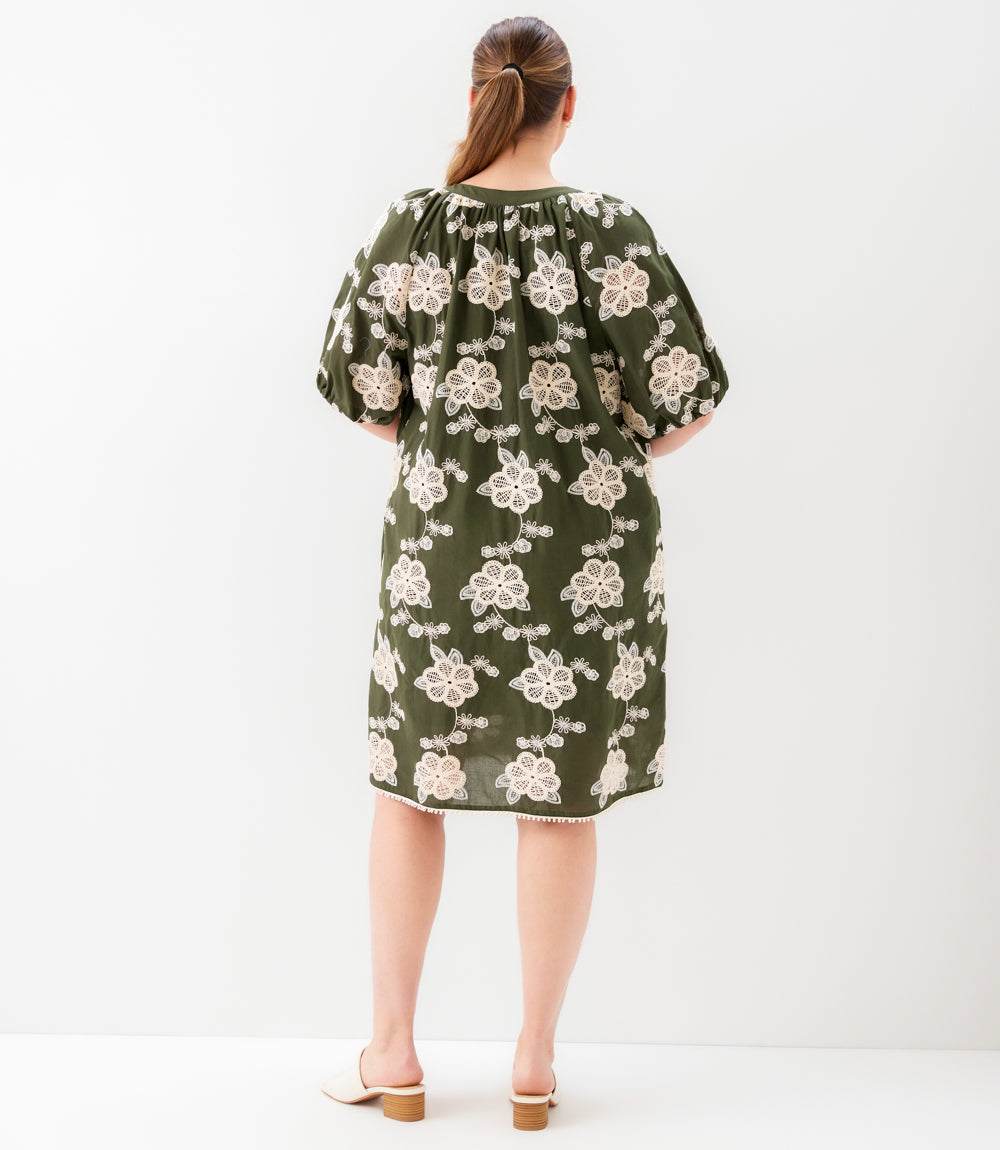 dress Plus Size Puff Sleeve Tassel Dress