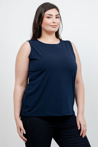 Tops Vikki Vi Jersey Navy Tank