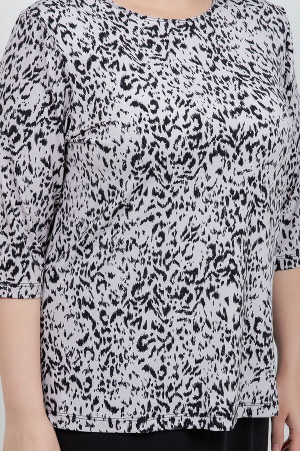 Vikki Vi Jersey Dust Cheetah 3/4 Sleeve Top