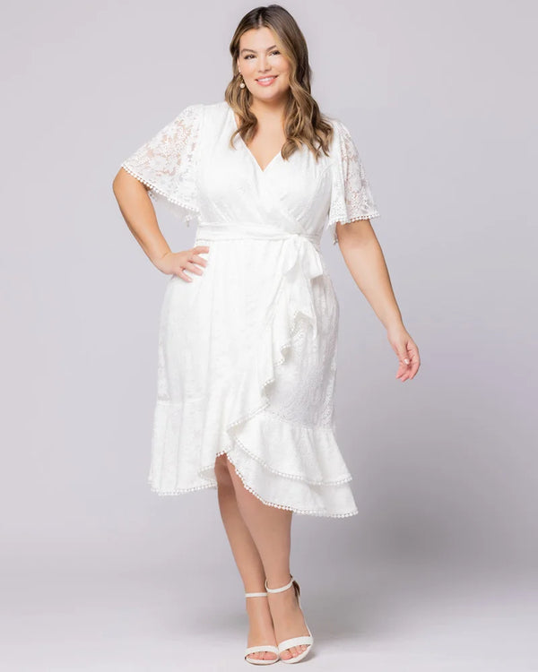 Palermo Lace Faux Wrap Cocktail Dress