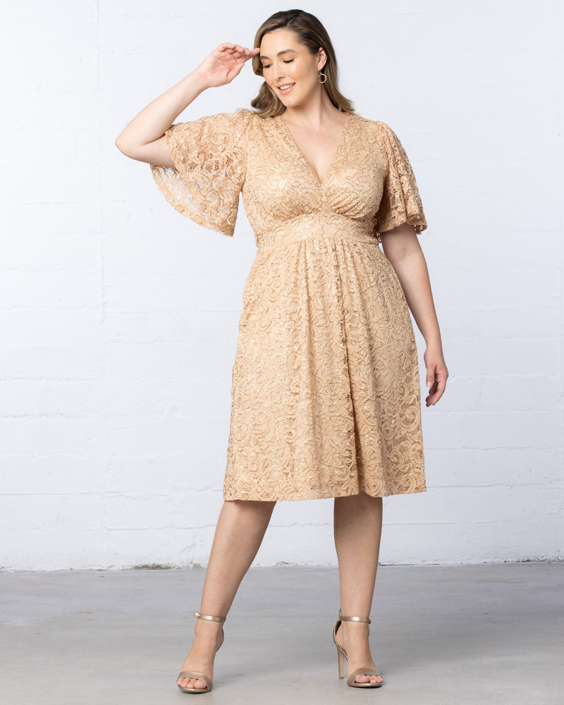Dresses Starry Sequined Lace Cocktail Dress