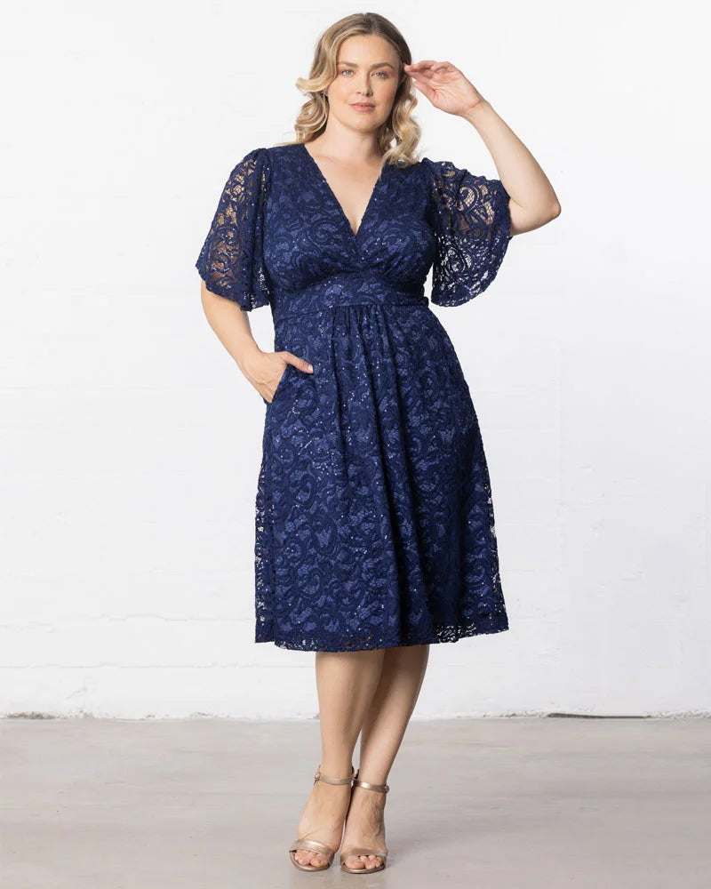 Dresses Starry Sequined Lace Cocktail Dress