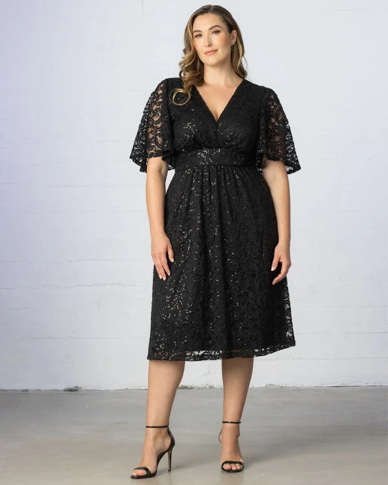 Dresses Starry Sequined Lace Cocktail Dress