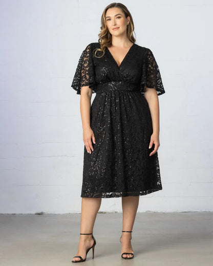 Dresses Starry Sequined Lace Cocktail Dress