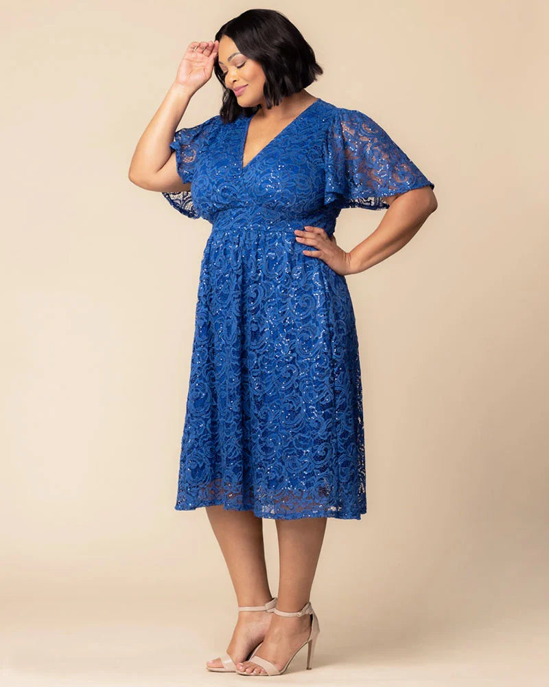 Dresses Starry Sequined Lace Cocktail Dress