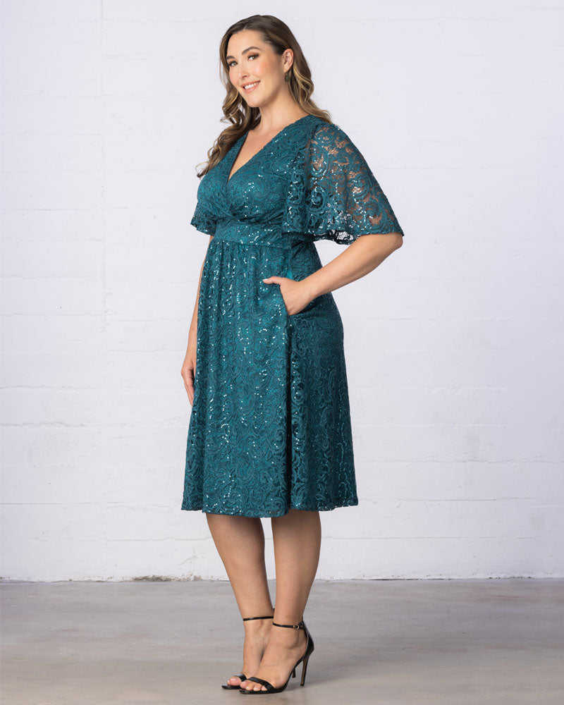 Dresses Starry Sequined Lace Cocktail Dress