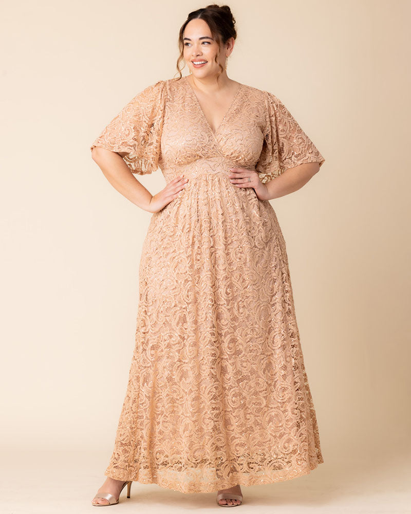 Dresses Luminous Sequin Lace Long Gown