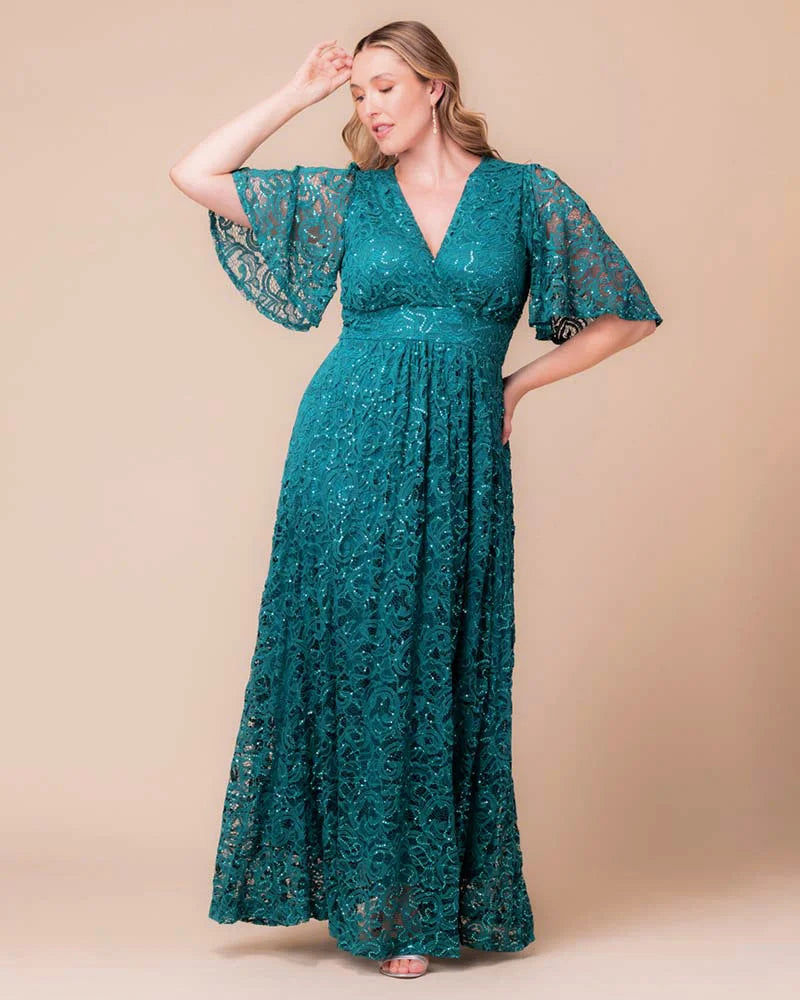 Dresses Luminous Sequin Lace Long Gown