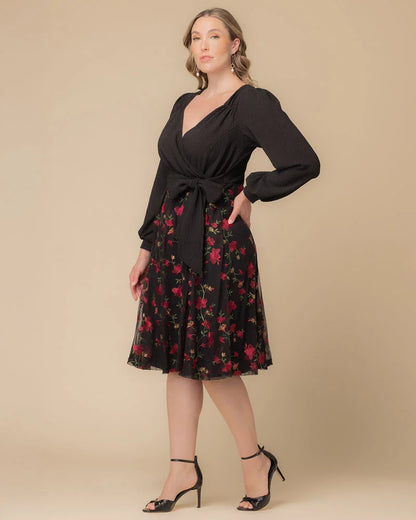 Chelsea Embroidered Midi Cocktail Dress